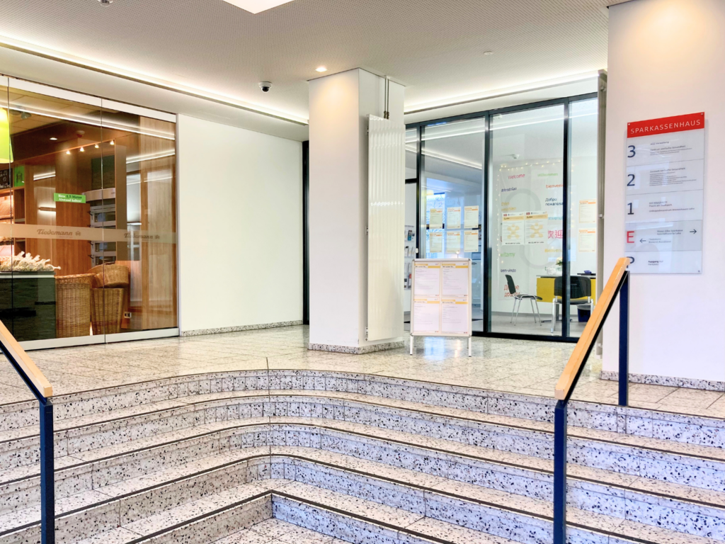 der Eingangsbereich von BIWAQ im Sparkassenhas