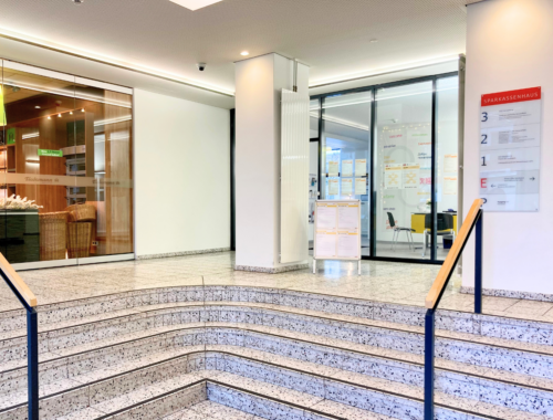 der Eingangsbereich von BIWAQ im Sparkassenhas