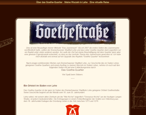 Website-Screenshot: Entdeckungsreise durch das Goethe-Quartier