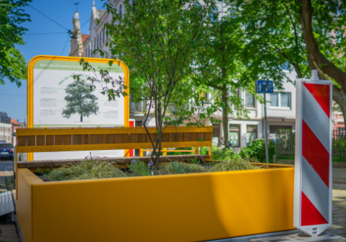 Baumpflanzungen werden über Parklet mitgeteilt
