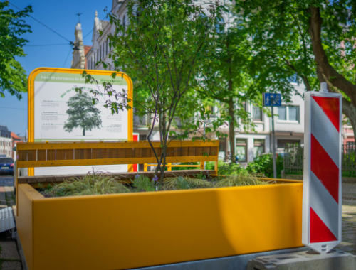 Baumpflanzungen werden über Parklet mitgeteilt