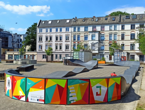 Pumptrack auf dem Leher Pausenhof im Goetheviertel