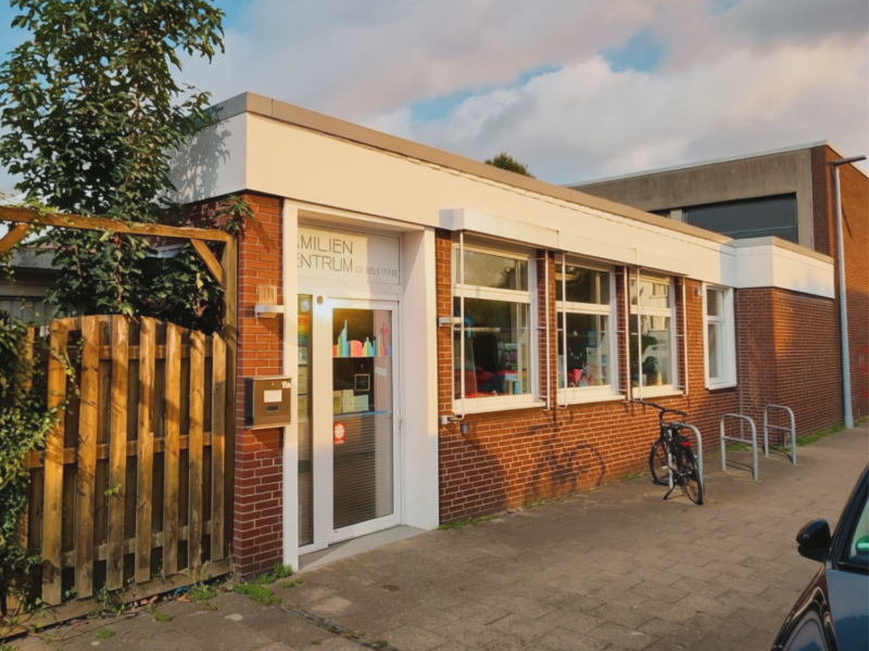 Die Eingangstür des Familienzentrums