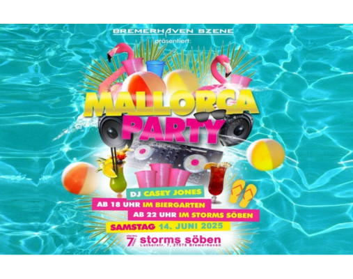 Pool Bild mit Aufschrift Mallorca Party