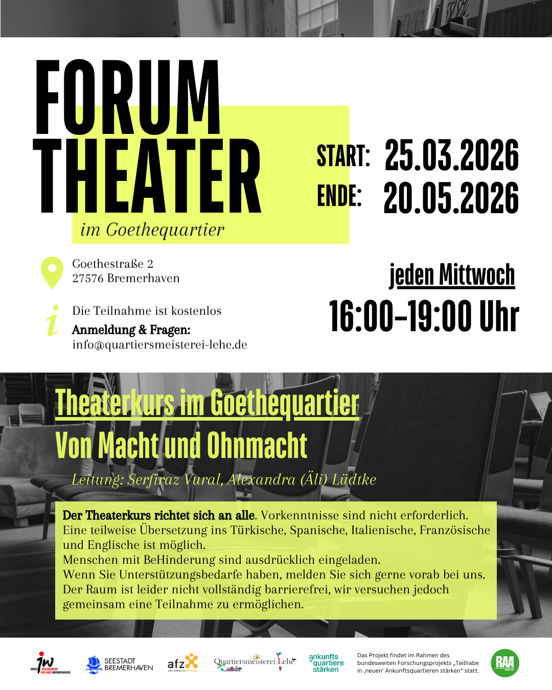 Das Werbeplakat zum Forumtheater