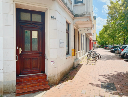 Die Eingangstür der Quartiersmeisterei Lehe